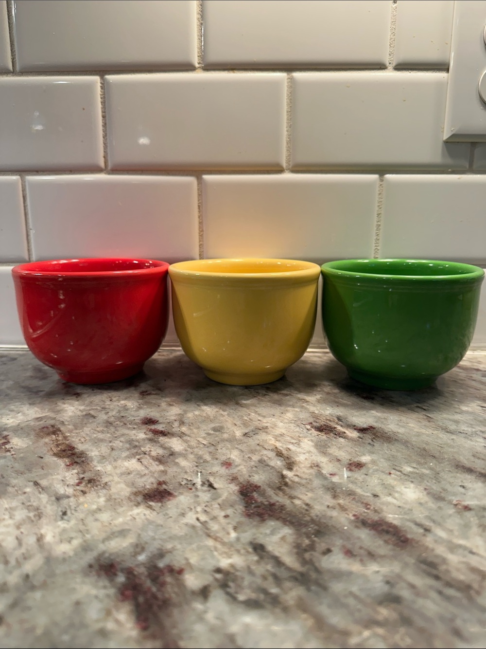 Discontinued Fiestaware 4 5/8 Inch Jumbo Bowl 18 OZ Foundry Red, Yellow, Green - Picture 2 of 2
